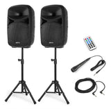 VONYX VPS102A 600W Actieve Speakerset met Bluetooth, USB/SD en 10 inch Woofers