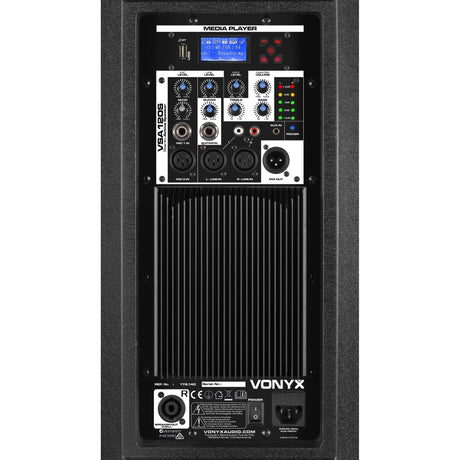 VONYX VSA120S 800W Actieve Stereo Speakerset met Bluetooth, USB Speler en 12 inch Woofers