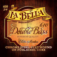 La Bella L-610 double bass 3/4 string set, full steel core, chrome steel flatwound