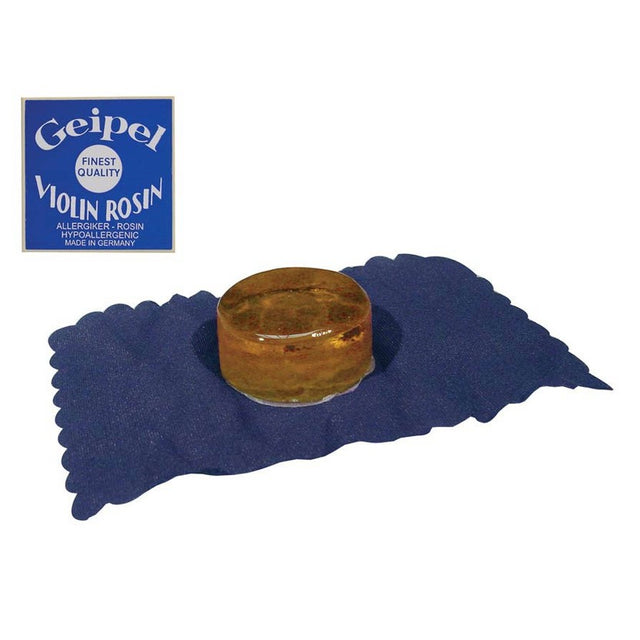 Geipel ROV-099 rosin for violin, clear, round, small, hypo-allergenic, in cloth