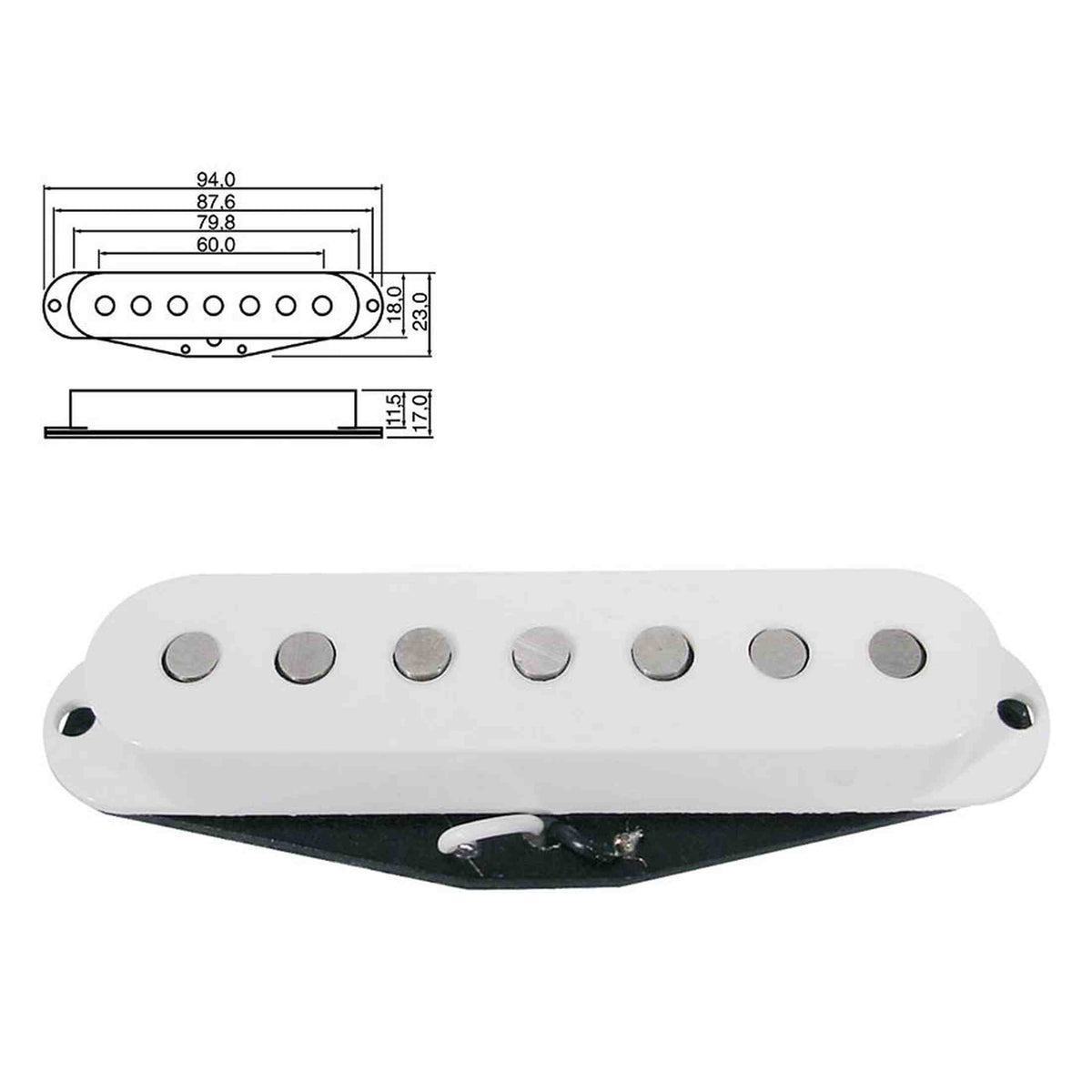 Boston PU-19-WH Stallion 7-string - vintage Alnico, wit