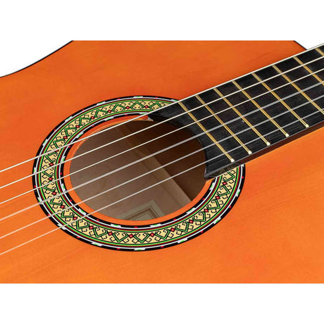 A. Martinez MTC-080 4/4 klassieke gitaar bruin naturel met standaard, tas en tuner