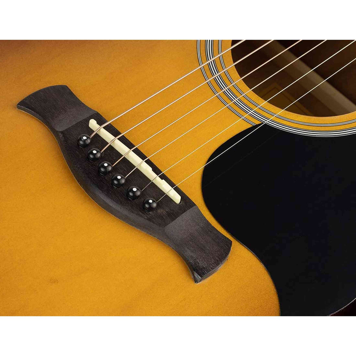 Richwood RD-12-SB akoestische gitaarset – dreadnought, sunburst, met stemapparaat en standaard
