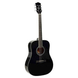 Richwood RD-12-BK akoestische gitaarset – dreadnought, zwart, met stemapparaat en standaard
