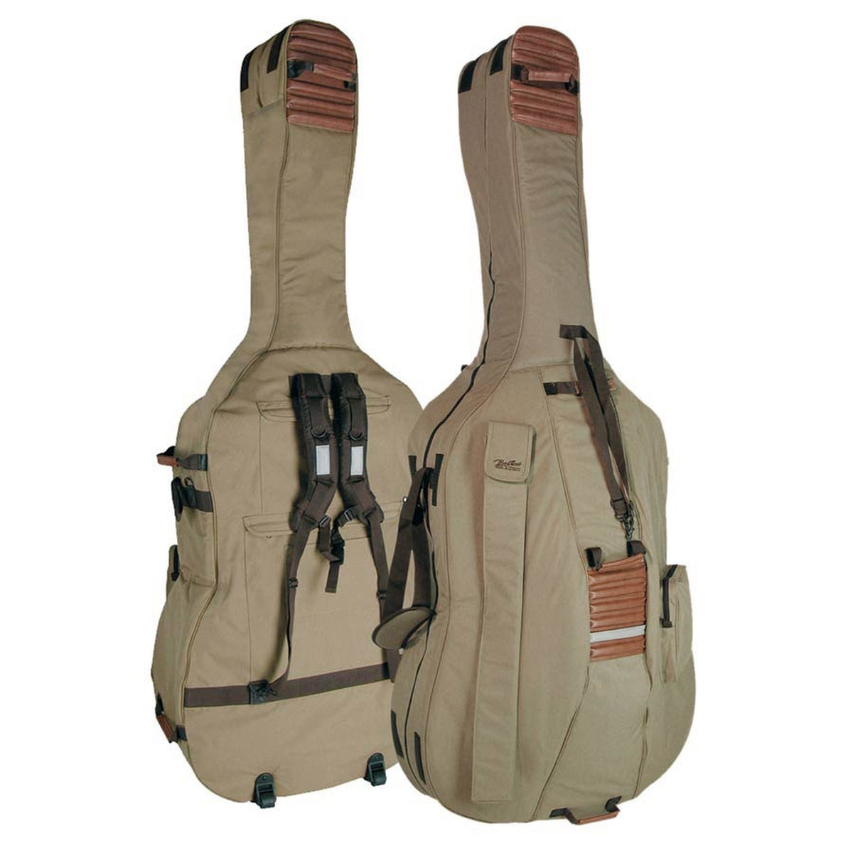 Boston CB-544 contrabashoes 4/4, beige-bruin, 23mm gevoerd, deluxe model, 2 riemen, diverse accessoire vakken