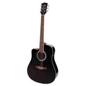 Richwood RD-12LCEBK Artist Series Linkshandige Akoestische Gitaar dreadnought cutaway met actieve EQ zwart