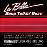 La Bella L-760NHBB snaren set elektrisch 'Beatle' bass, black nylon tape wound, 050-065-080-100