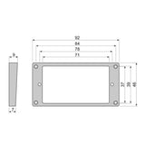 Boston HCS7090IV humbucker frame, curved bottom slanted top, 7 to 9mm height, ivory