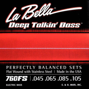 La Bella L-760FS snaren set elektrisch bass, stainless steel flatwound, standard, 045-065-085-105