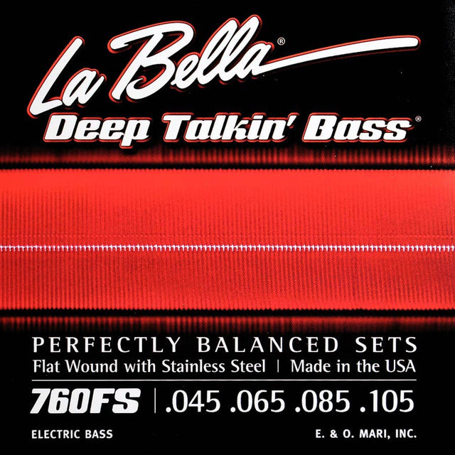 La Bella L-760FS snaren set elektrisch bass, stainless steel flatwound, standard, 045-065-085-105
