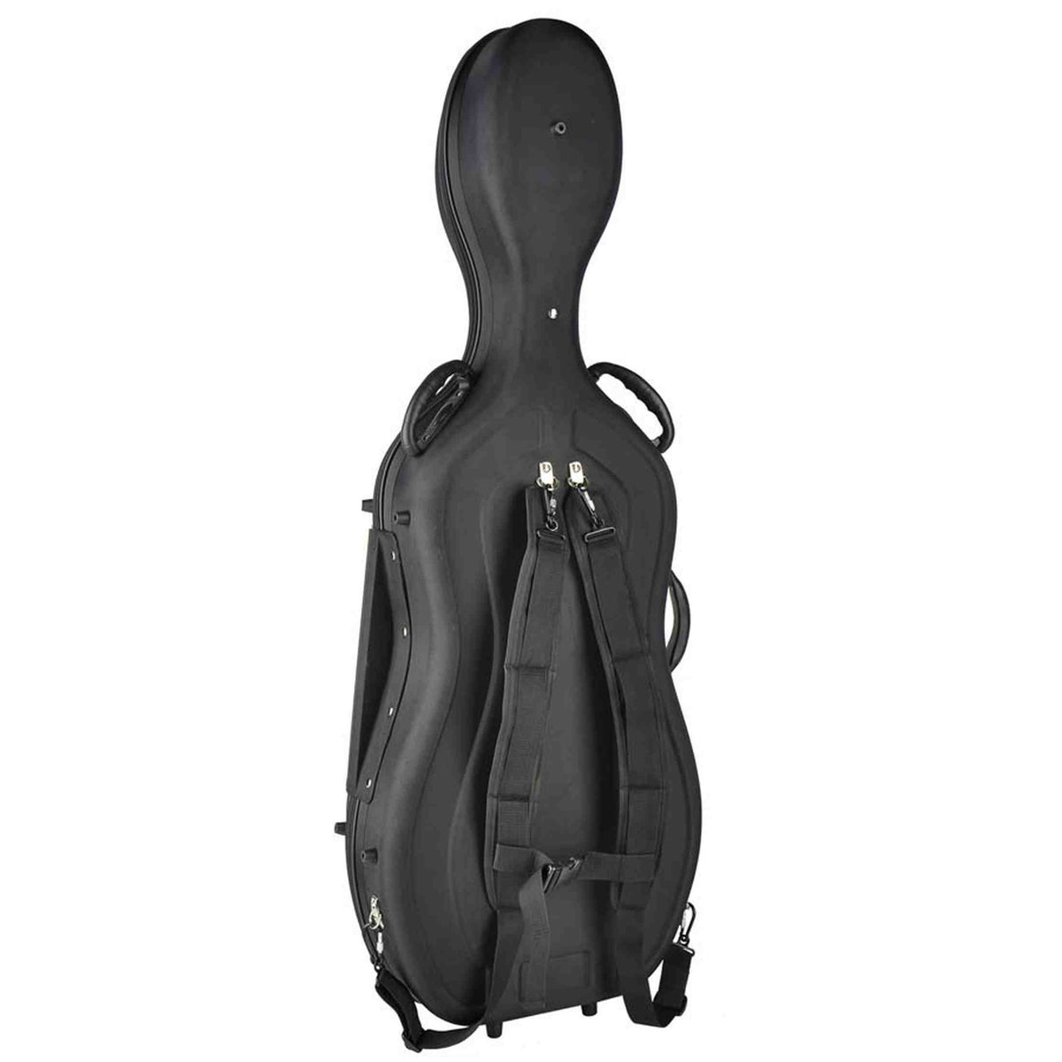 Leonardo CC-144-BK cellokoffer 4/4 gevormd zwart met slot en 2 riemen