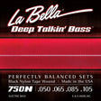 La Bella L-750N snaren set elektrisch bass, black nylon tape wound, light, 050-065-080-105 longscale