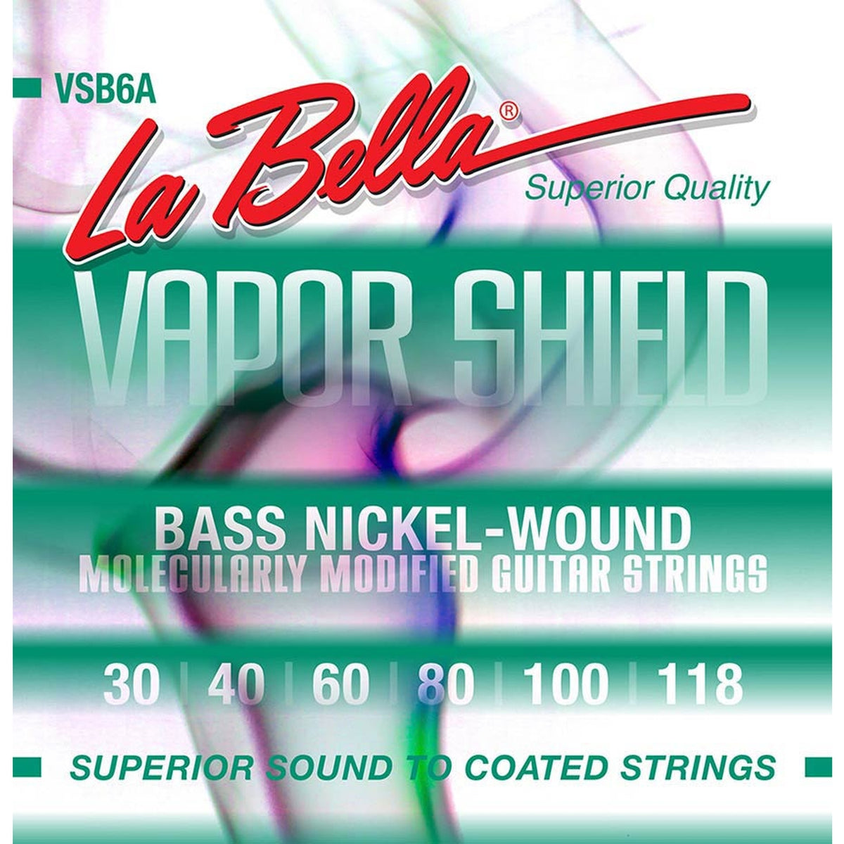 La Bella VSB6A snaren set elektrisch 6-snaar bass, 030-040-060-080-100-118