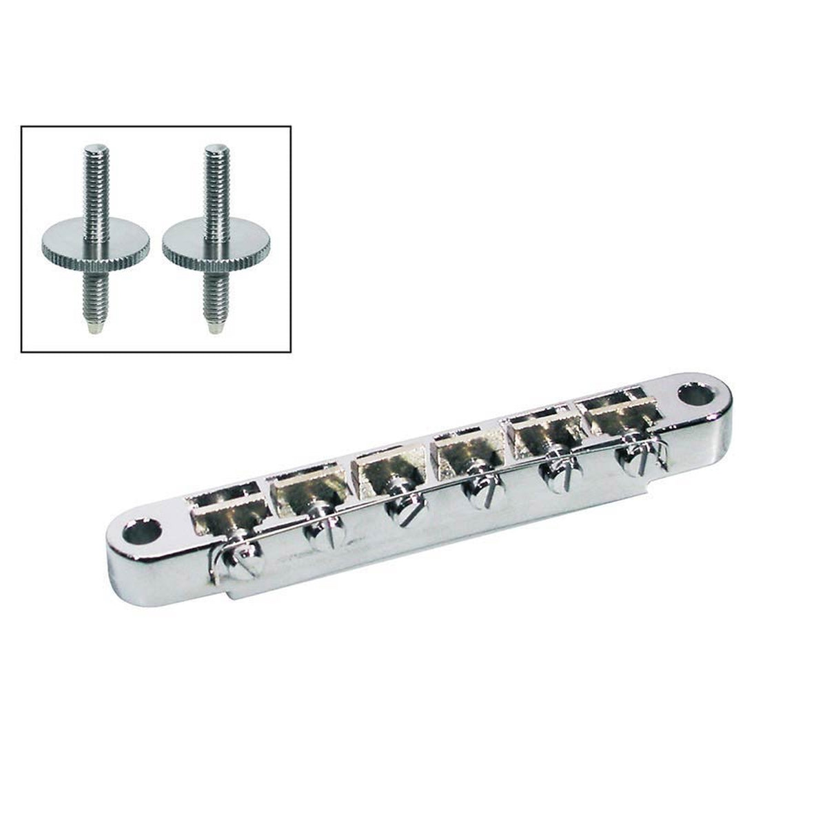 Boston B-160-N brug voor e-guitar, "tune'o matic", stud spacing 73,5mm, stud diam 4mm, nickel