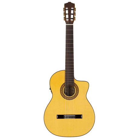 Salvador Cortez CF-55CE – Flamenco gitaar met massief spruce bovenblad, sycamore body, cutaway en Fishman elektronica