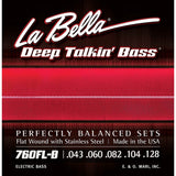 La Bella L-760FLB snaren set elektrisch bass, stainless steel flatwound, light, 043-060-082-104-128