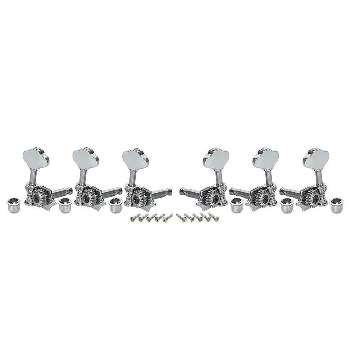 Wilkinson WJ-28N/CR Stemmechanieken voor gitaar, open geared, 3x links + 3x rechts, chroom, ratio 1:19