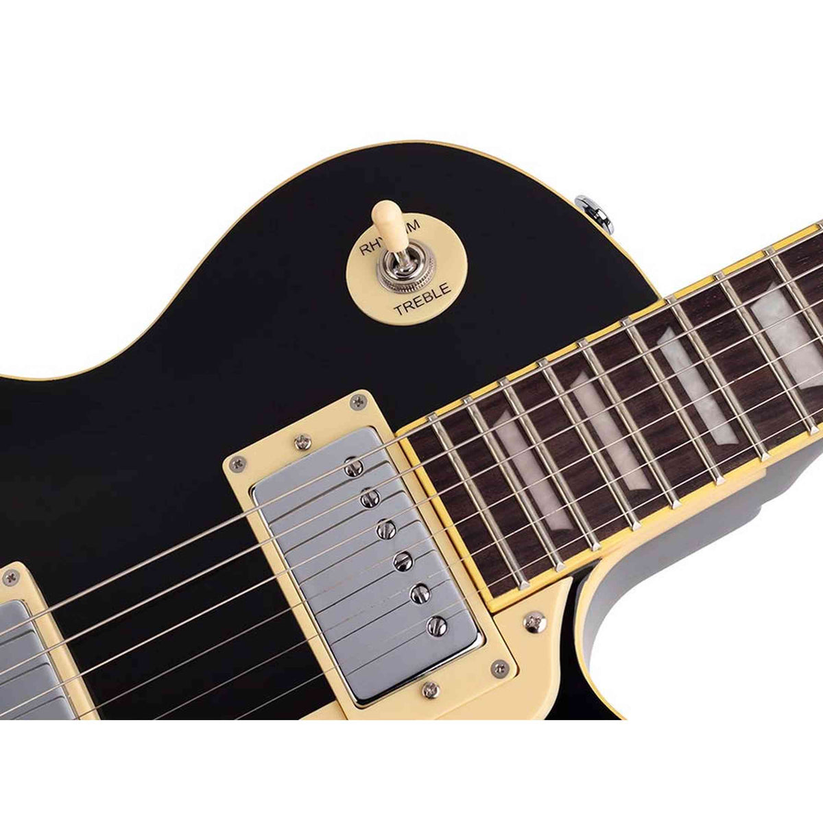 SX EF3-BK elektrische gitaar – LP Standard stijl, 2 humbuckers, mahonie/esdoorn, zwart