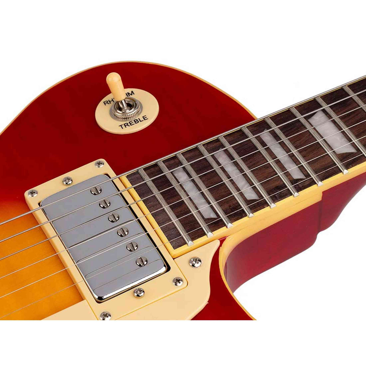 SX EF3D-CS elektrische gitaar – LP Standard stijl, 2 humbuckers, mahonie/esdoorn, Cherry Sunburst