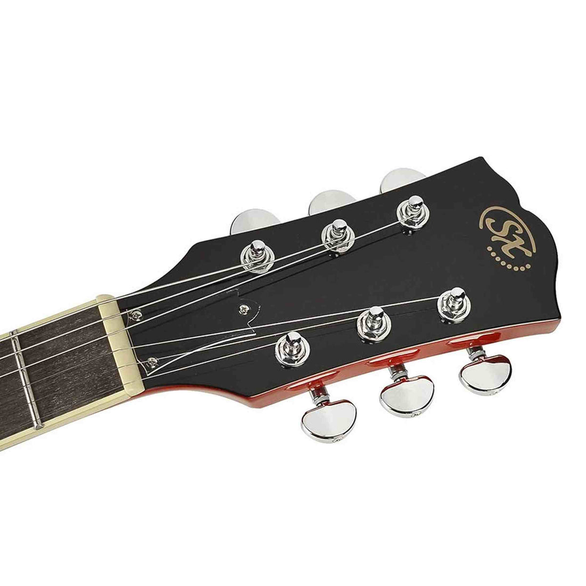 SX EF3D-TWR elektrische gitaar – LP Standard stijl, 2 humbuckers, mahonie/esdoorn, Transparent Wine Red