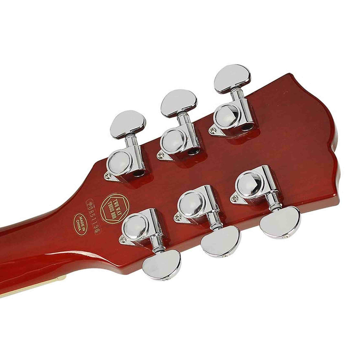 SX EF3D-TWR elektrische gitaar – LP Standard stijl, 2 humbuckers, mahonie/esdoorn, Transparent Wine Red