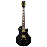 SX EH3-BK elektrische gitaar – LP Custom stijl, 2 humbuckers, mahonie/esdoorn, zwart + gouden hardware