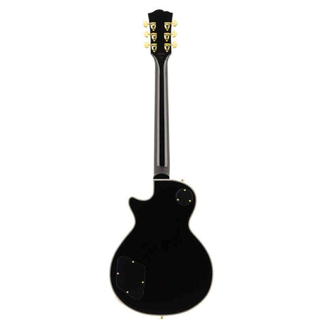 SX EH3-BK elektrische gitaar – LP Custom stijl, 2 humbuckers, mahonie/esdoorn, zwart + gouden hardware