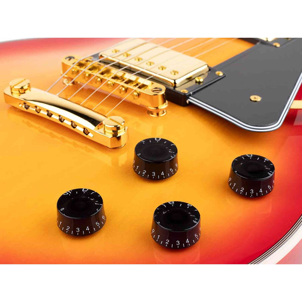SX EH3-CS elektrische gitaar – LP Custom stijl, 2 humbuckers, mahonie/esdoorn, Cherry Sunburst + gouden hardware