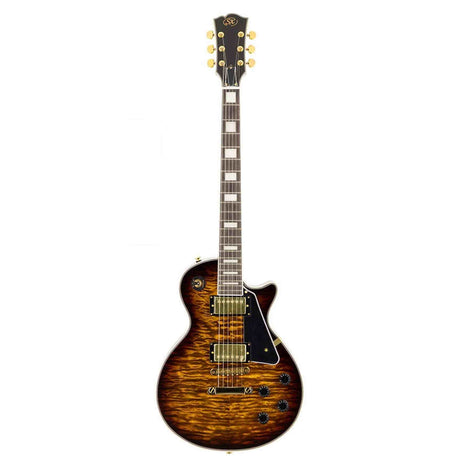 SX EH3D-DS elektrische gitaar – LP Custom stijl, 2 humbuckers, mahonie/esdoorn, Desert Sunburst