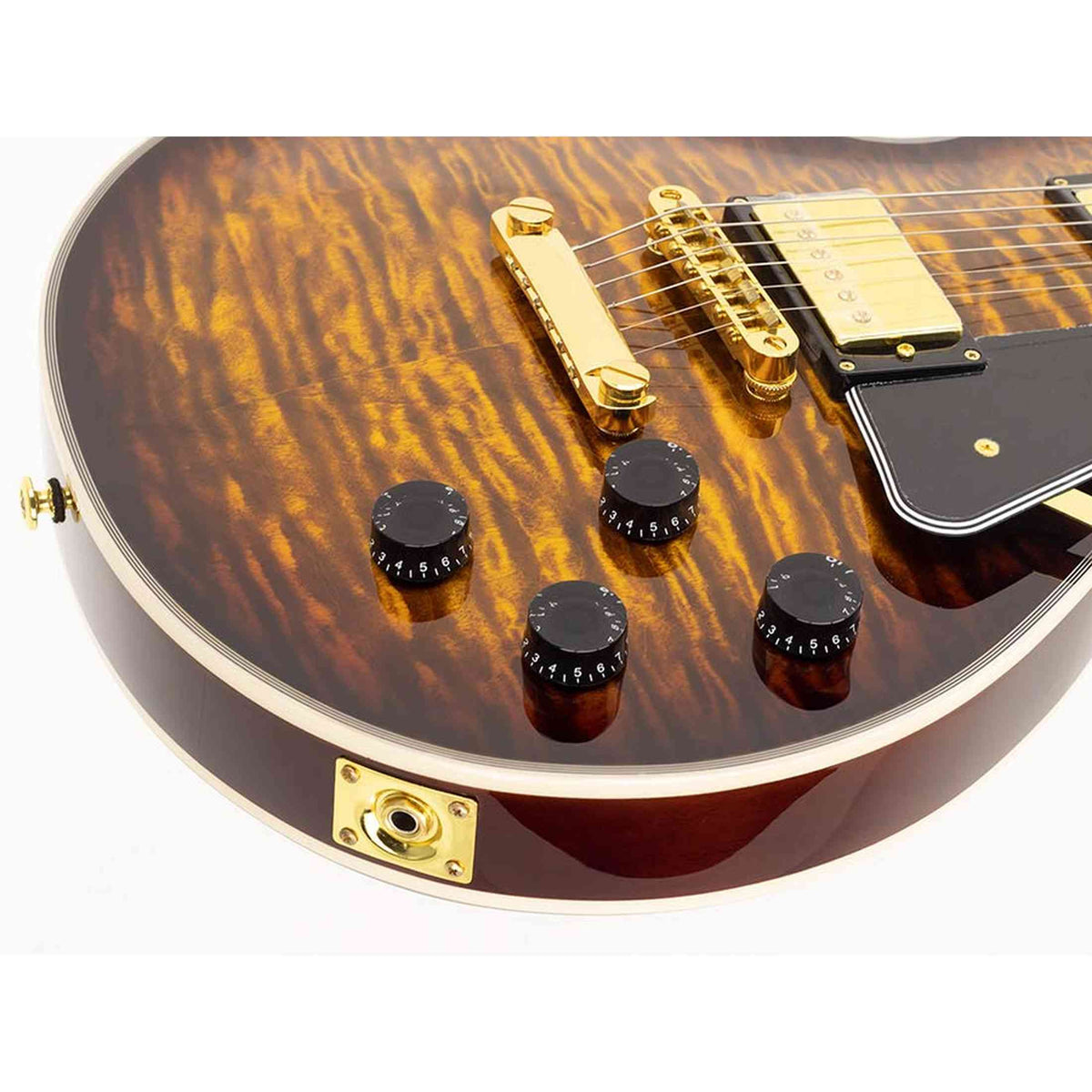 SX EH3D-DS elektrische gitaar – LP Custom stijl, 2 humbuckers, mahonie/esdoorn, Desert Sunburst