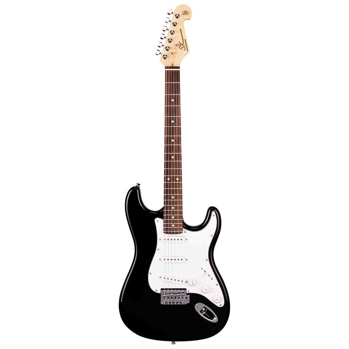 SX ED1/BK elektrische gitaar – 3 single coil pickups, vintage tremolo, zwart + tas