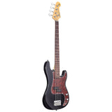 SX BD2/BK Standard Series P-Style Elektrische Basgitaar Zwart