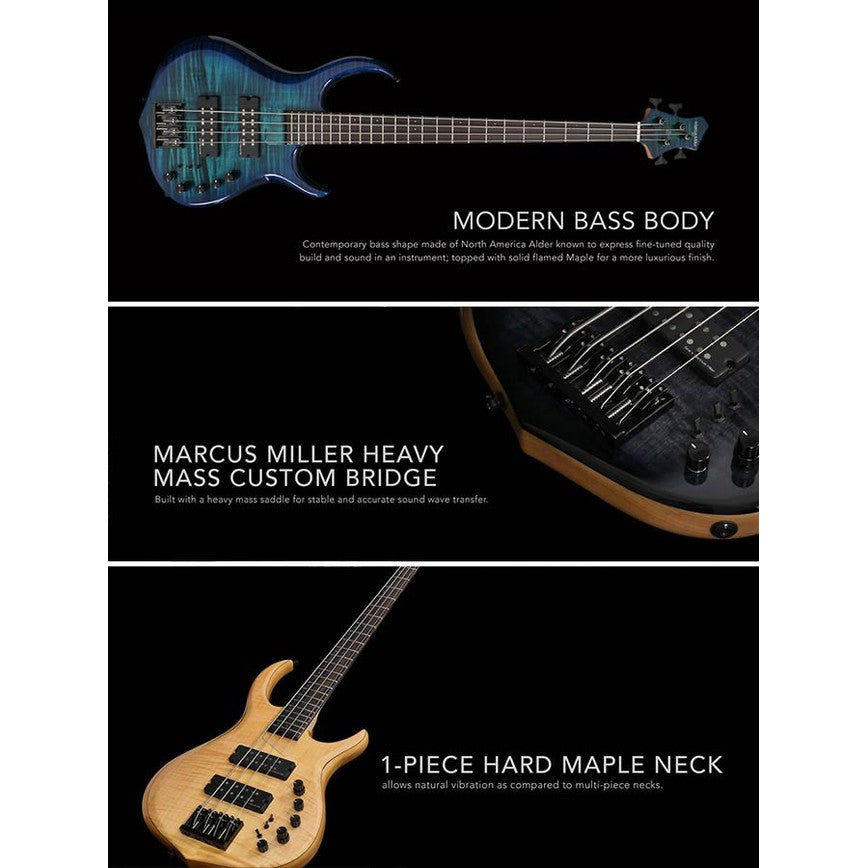 Sire M7+ A5/TBL Marcus Miller 5-Snarige Basgitaar Transparent Blue