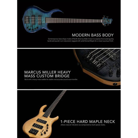 Sire M7+ A5/TBL Marcus Miller 5-Snarige Basgitaar Transparent Blue
