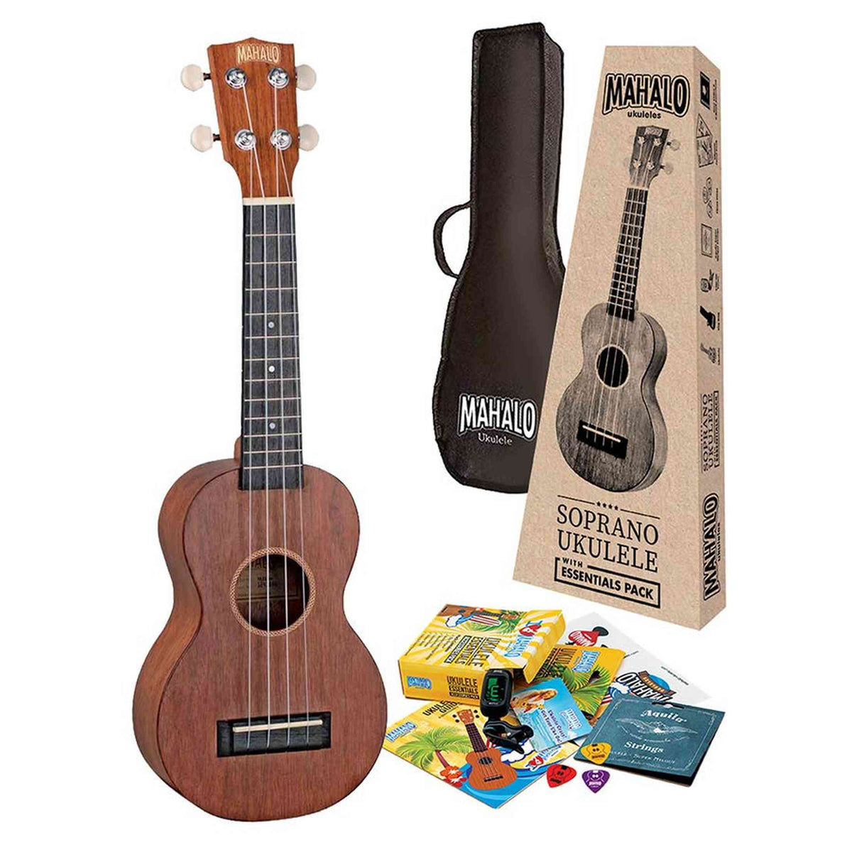 Mahalo MJ1TBRK Java Series Sopraan Ukulele Pakket Transparant Bruin