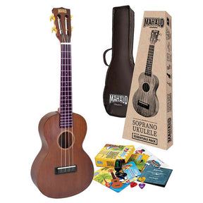 Mahalo MJ3TBRK Java Series Tenor Ukulele Pakket Transparant Bruin