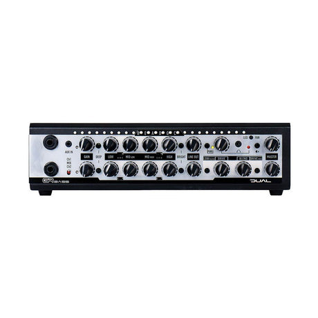 GR Bass DUAL1400 Basversterker Top – 2x 700W, 2 Kanalen, Overdrive & Dubbele DI