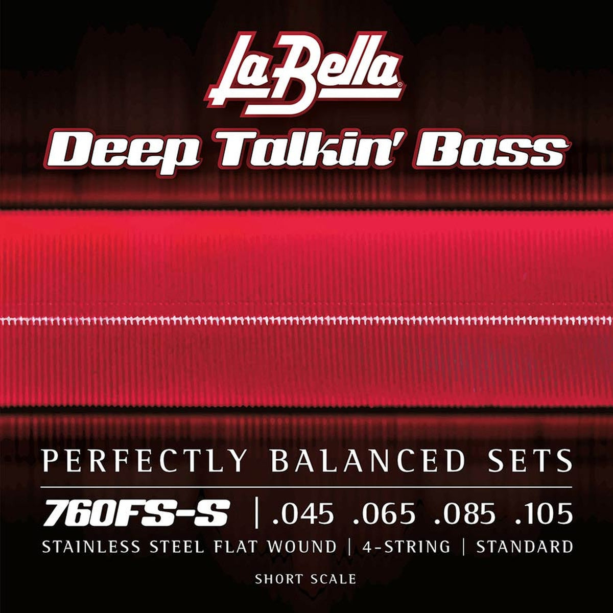 La Bella L-760FS-S snaren set elektrisch bass, stainless steel flatwound, standard, 45-105, short scale