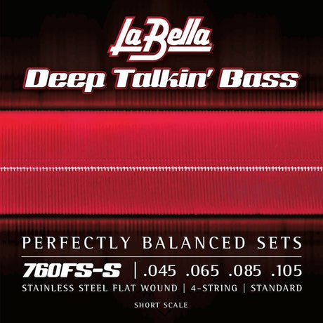 La Bella L-760FS-S snaren set elektrisch bass, stainless steel flatwound, standard, 45-105, short scale