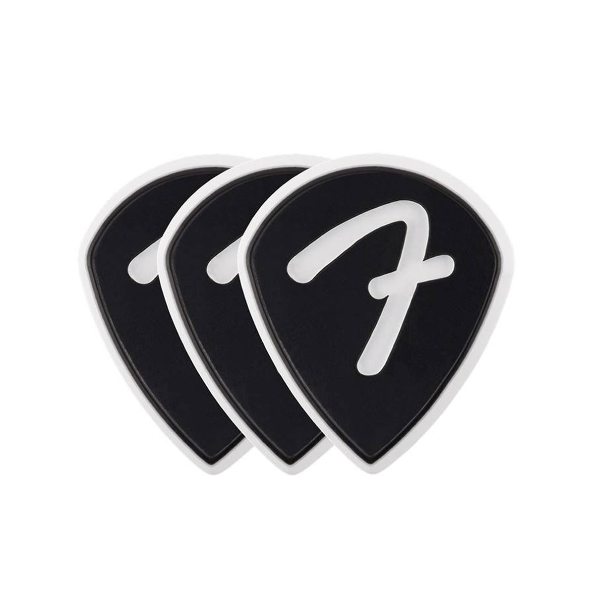 Fender 1984551306 celluloid picks, F grip, 551 vorm, zwart, 3-pack