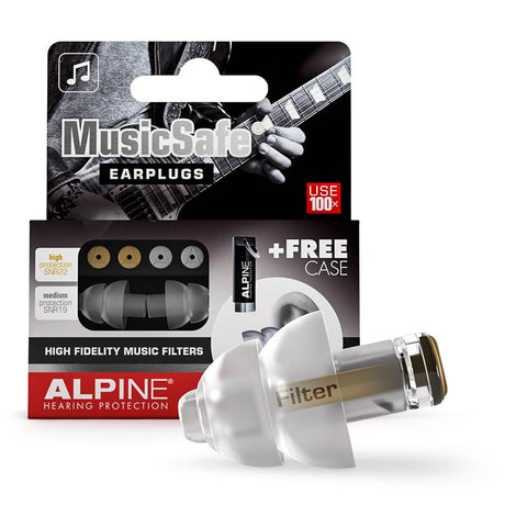 Alpine ALP-MS MusicSafe Oordoppen – High-Fidelity Gehoorbescherming voor Muzikanten, Transparant