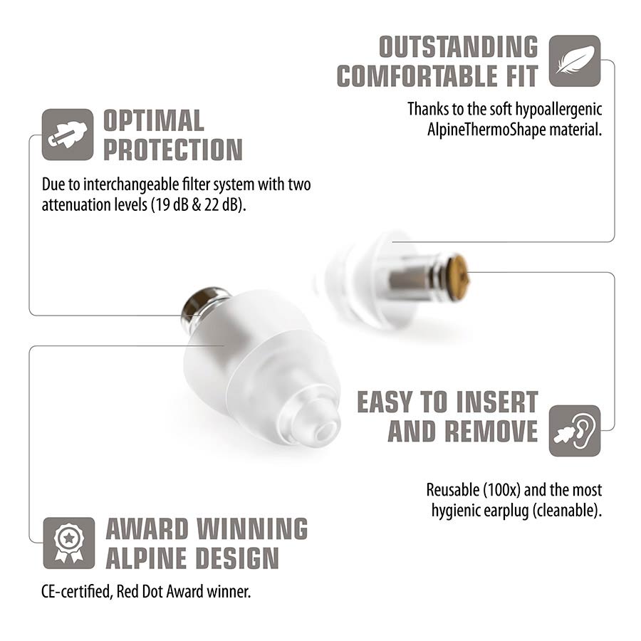 Alpine ALP-MS MusicSafe Oordoppen – High-Fidelity Gehoorbescherming voor Muzikanten, Transparant