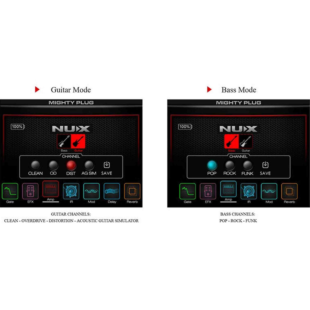 NUX MPLUG Mighty Series hoofdtelefoonversterker met effecten, amp-modellen en Bluetooth