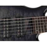 Sire M7+ A6/TBK Marcus Miller 6-snarige basgitaar, swamp ash met flame maple top, 35 inch, Heritage-3 preamp, Transparent Black