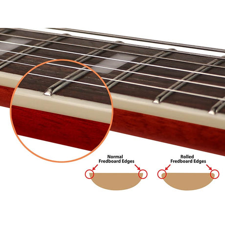 Sire Guitars H7L/STR Elektrische archtop gitaar linkshandig doorkijk rood