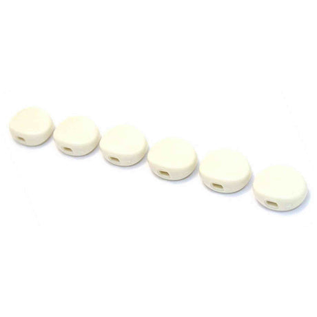 Allparts TK7710025 Plastic Ovale Stemknoppen Wit, 6 Stuks