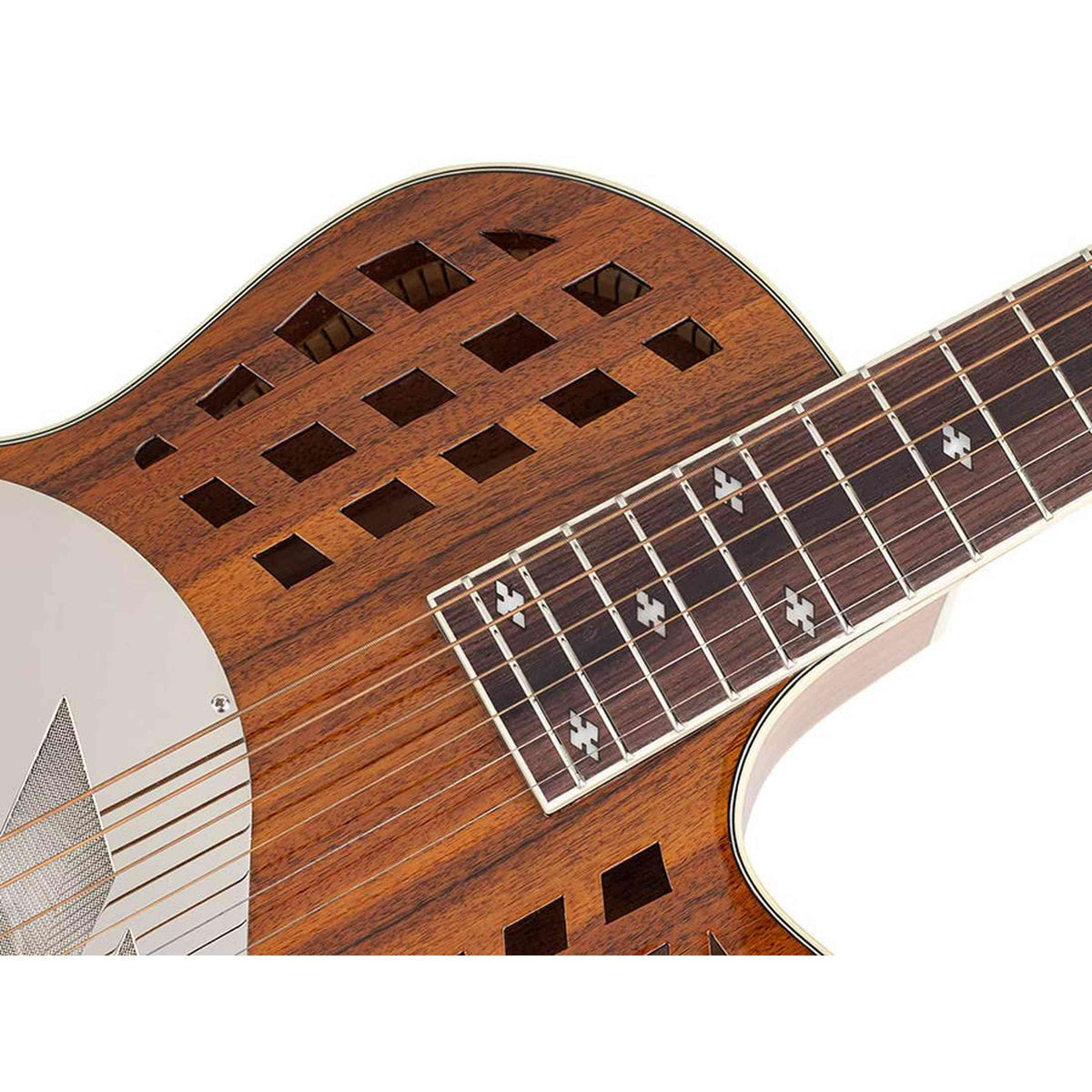 Royall KOA12 Tricone Resonator 12-Fret – Hawaïaans Koa, Cutaway, Natural Gloss, softcase