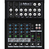 Mackie Mix8 4-kanaals mengpaneel met 2 microfooningangen, 3-bands EQ en aux send