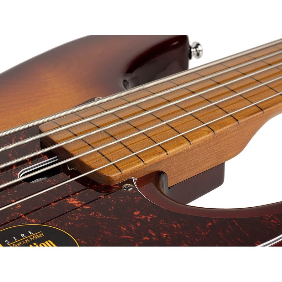 Sire P5 A5F/TS Marcus Miller fretless basgitaar 5-snarig passief elzen tobacco sunburst