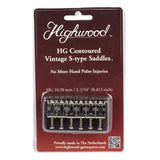 Highwood HG105-NI Contoured Vintage S-Style Brugzadels 10,5 mm – Nickel Set van 6